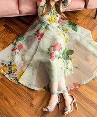 Grace S344- Digital Printed Organza 2pc dress.