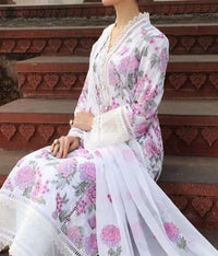 Grace S774-Embroidered 3pc lawn dress with embroidered chiffon dupatta.