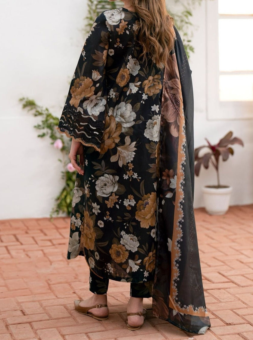 Grace S580-Printed 3pc Lawn dress with Printed lawn dupatta.