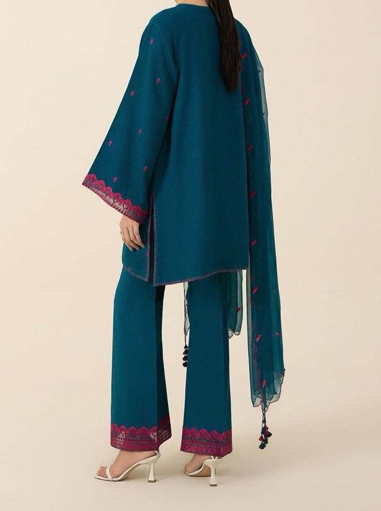 Grace S574-Embroidered 3pc Lawn dress with Embroidered Organza dupatta.