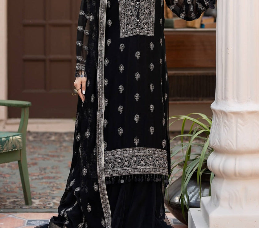 Grace S715-Embroidered 3pc lawn dress with Embroidered chiffon dupatta.