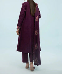 Grace W414-Embroidered 3pc karandi dress With Embroidered Karandi Shawl.