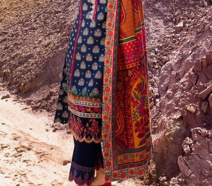 Grace W253- Digital Printed 3pc linen dress with Printed Linen dupatta.