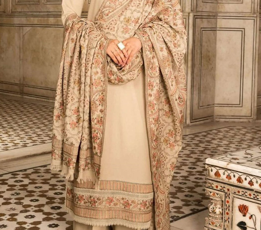 Grace W152 -Embroidered 3pc marina dress with Embroidered marina shawl.