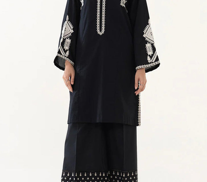 Grace W299-Embroidered 2pc Linen dress