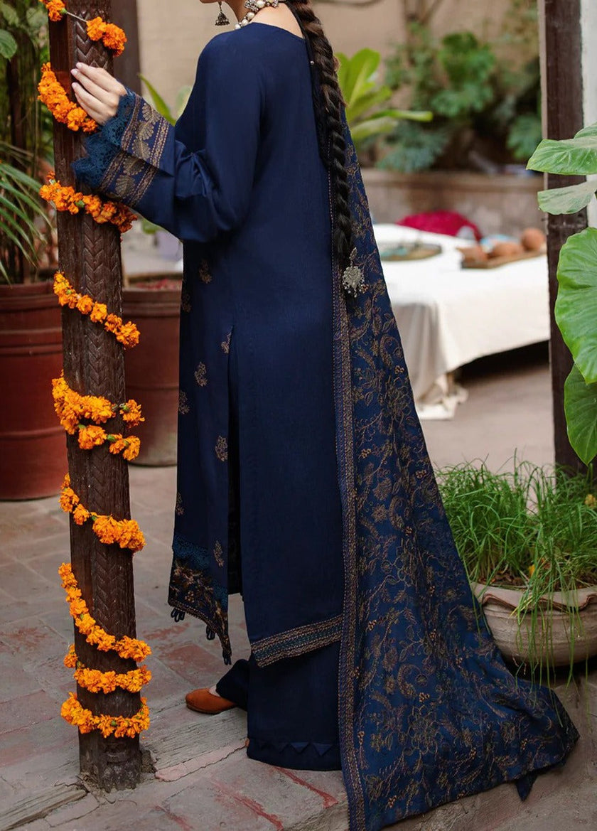 Grace W239-Embroidered 3pc marina dress with Embroidered marina shawl.