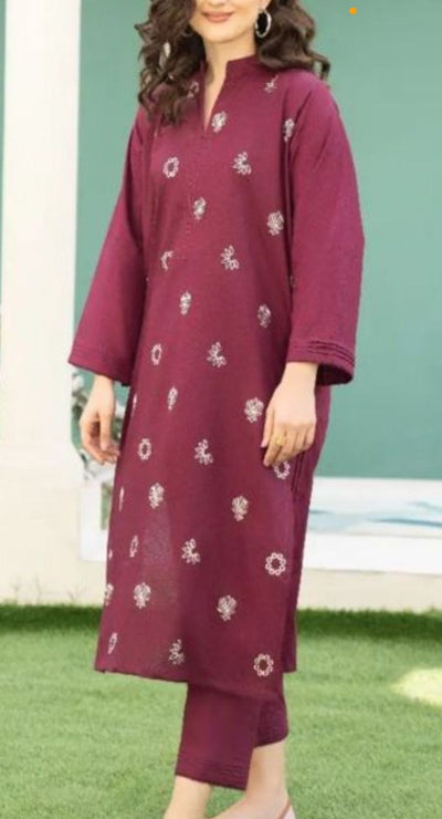 Grace W343-Embroidered 2pc khaddar dress