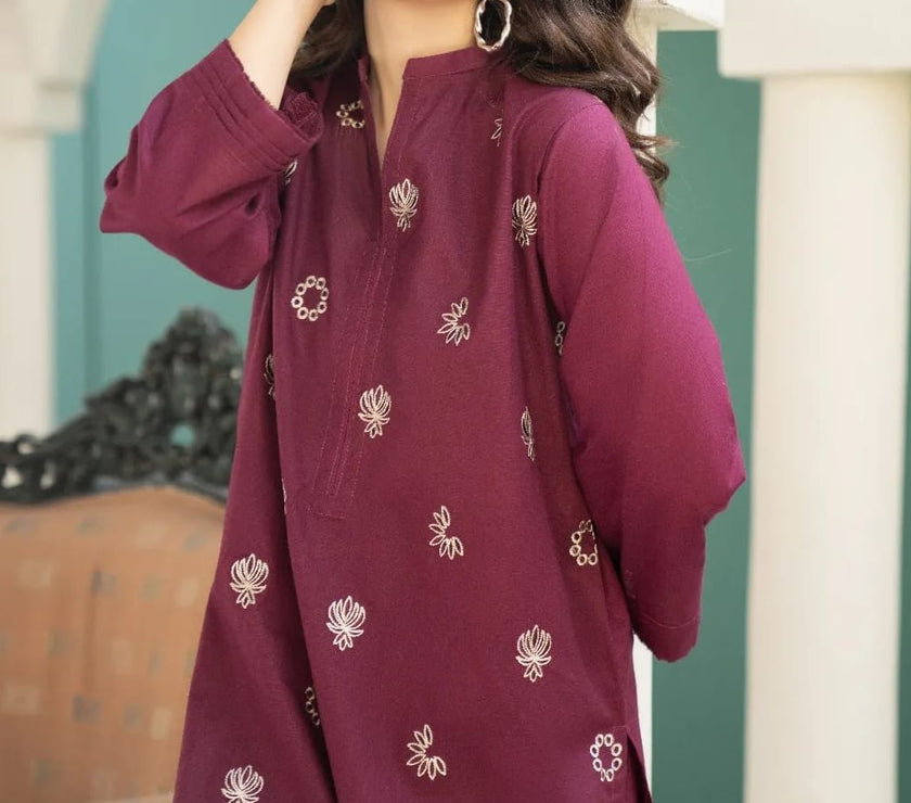 Grace W343-Embroidered 2pc khaddar dress