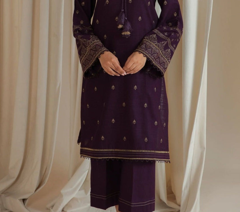 Grace W368-Embroidered 2pc khaddar dress