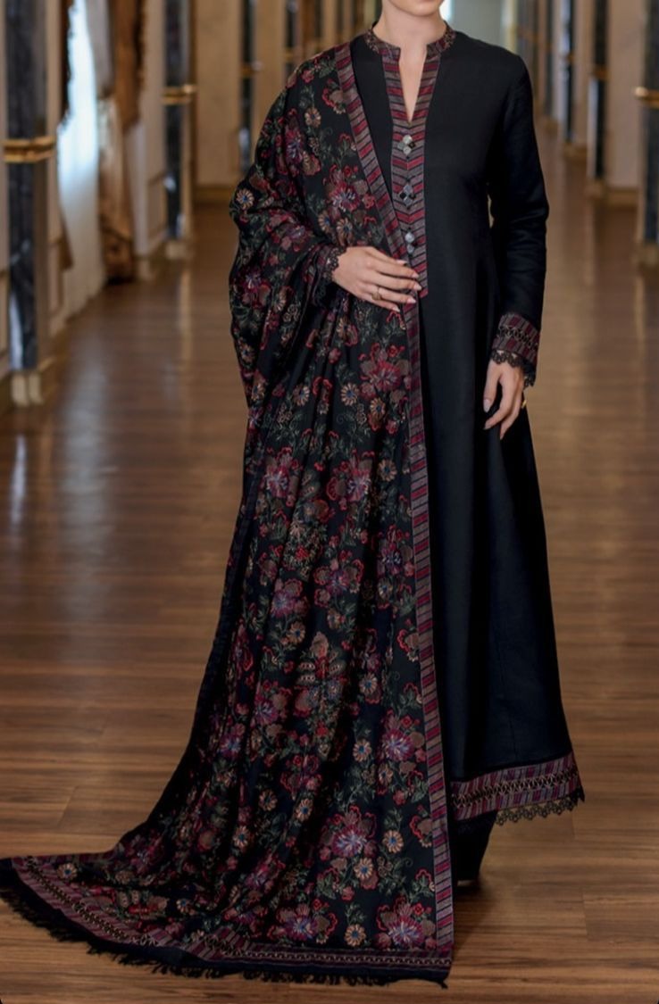 Grace W416- Embroidered 3pc Marina Dress with Embroidered Marina shawl.