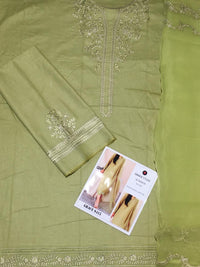 Grace S415 -Embroidered 3pc lawn dress with organza dupatta