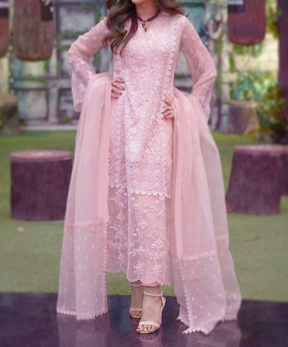 Grace S555- Embroidered 3pc Organza Dress with Embroidered organza dupatta