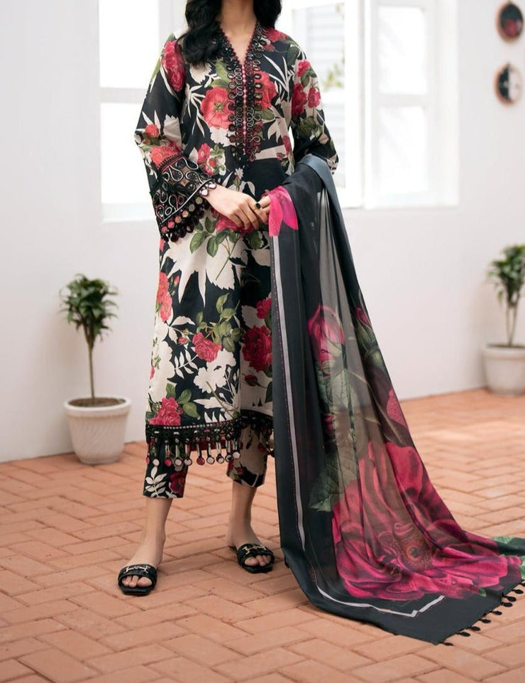 Grace S578-Printed 3pc Lawn dress with Printed lawn dupatta.