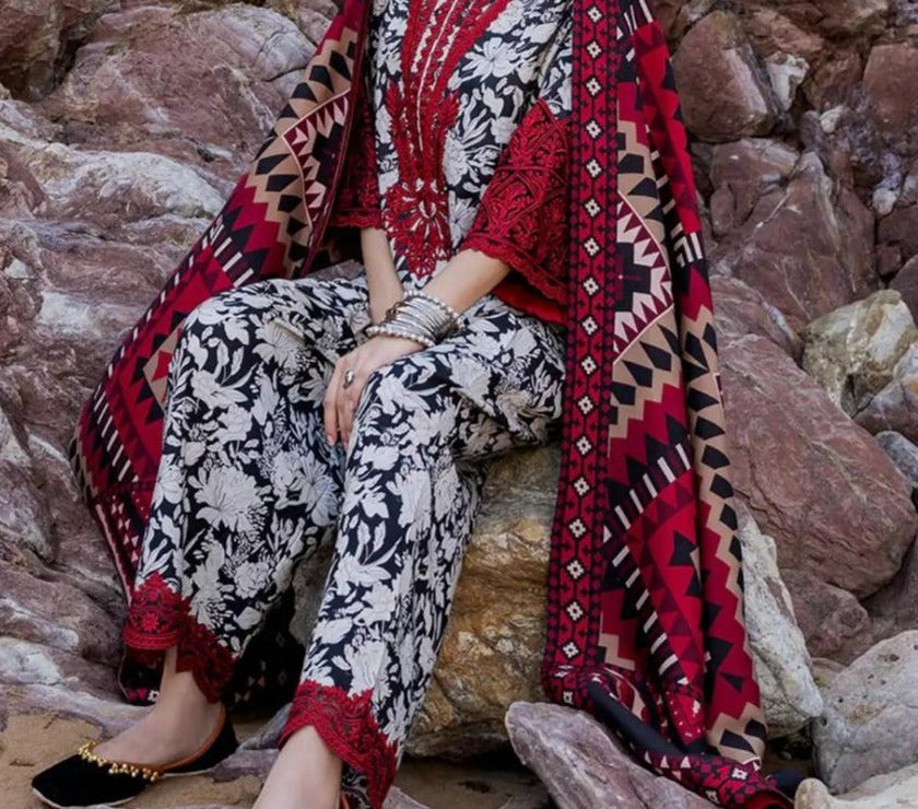 Grace S611-Printed 3pc Lawn dress with Printed lawn dupatta.