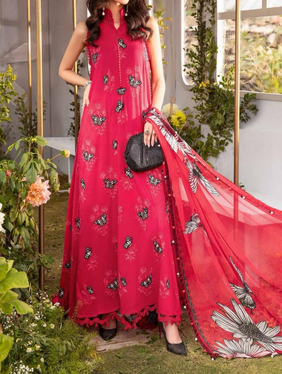 Grace S619-Printed 3pc Lawn dress with Printed lawn dupatta.