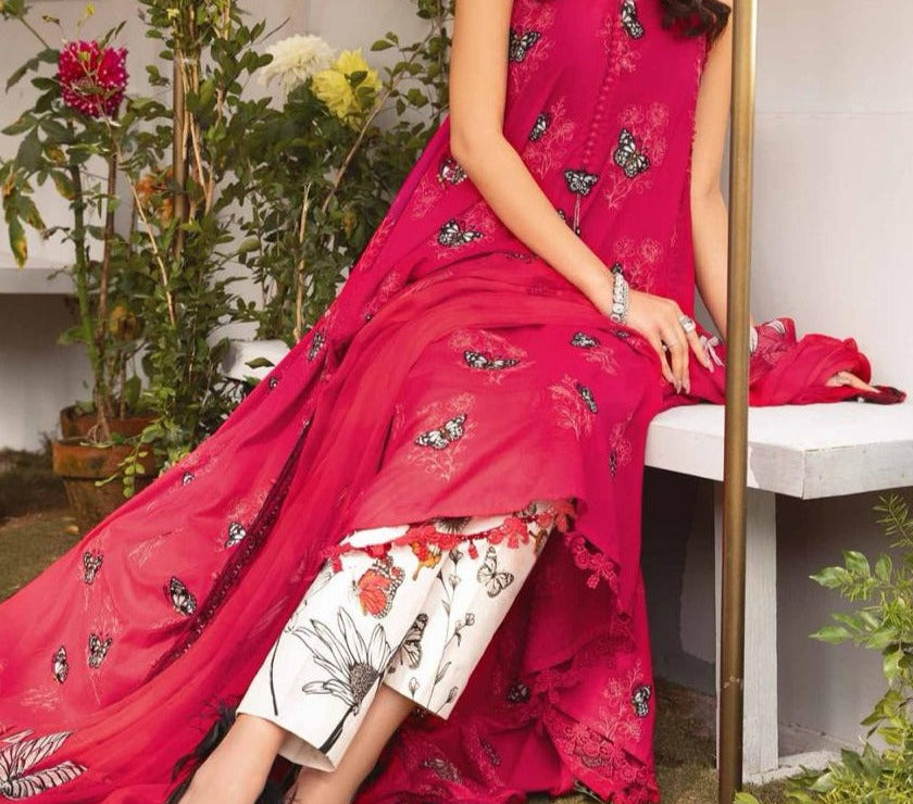 Grace S619-Printed 3pc Lawn dress with Printed lawn dupatta.