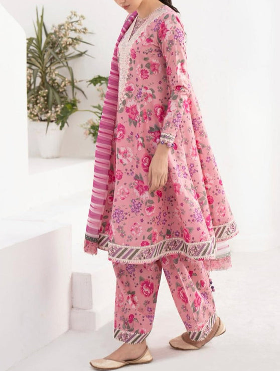 Grace S612-Printed 3pc Lawn dress with Printed lawn dupatta.