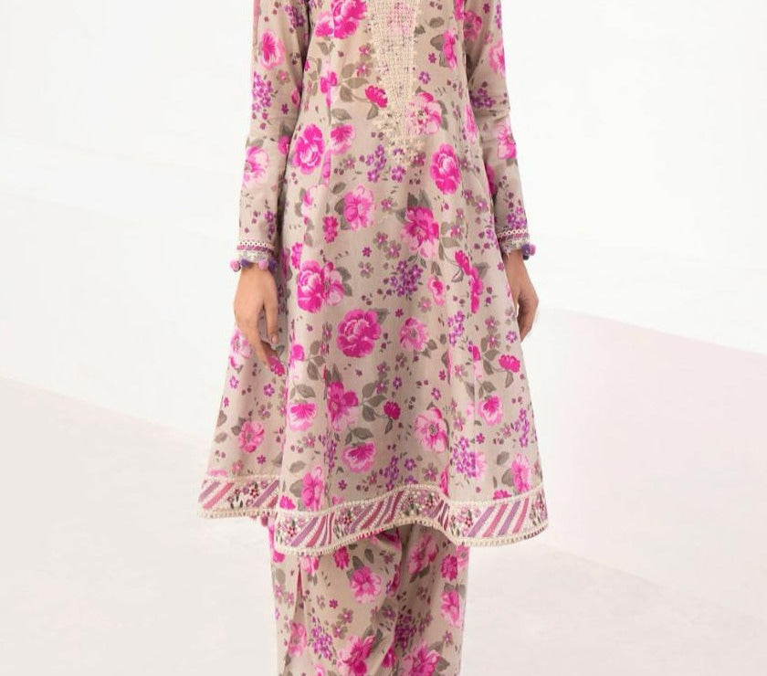 Grace S613-Printed 3pc Lawn dress with Printed lawn dupatta.