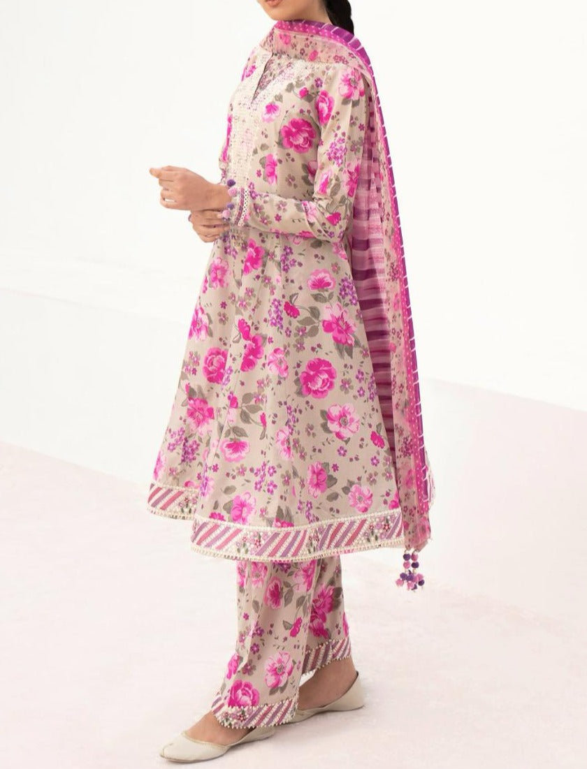 Grace S613-Printed 3pc Lawn dress with Printed lawn dupatta.