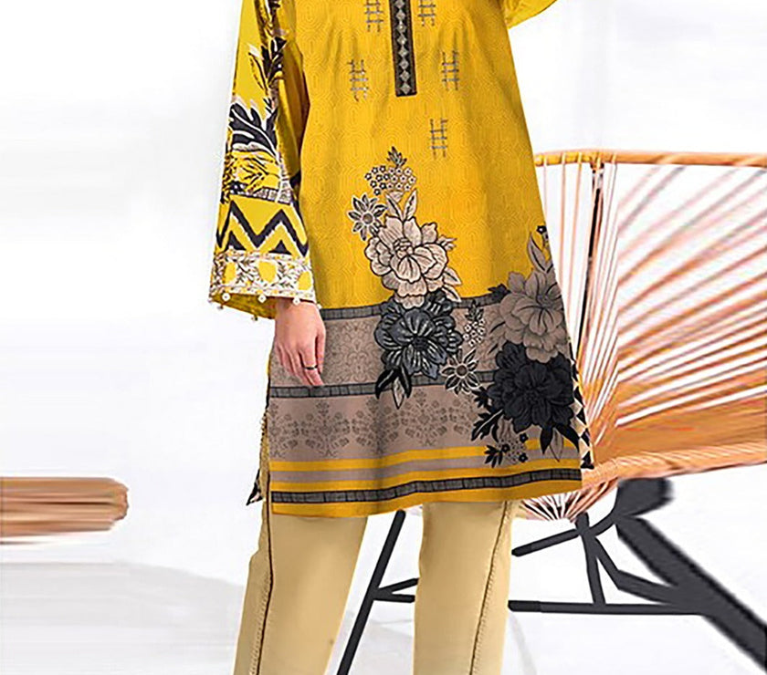 Grace S621-Embroidered 3pc Lawn dress with Printed Chiffon dupatta.