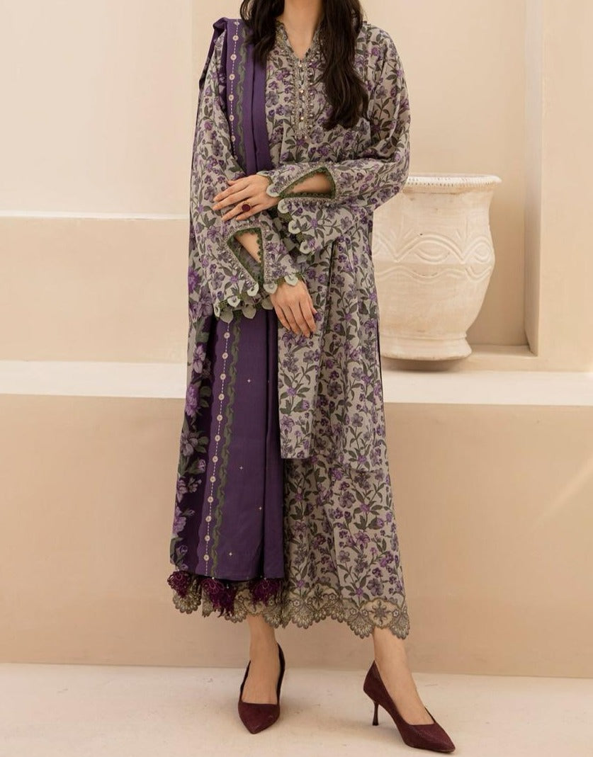 Grace S635-Printed 3pc Lawn dress with Printed lawn dupatta.