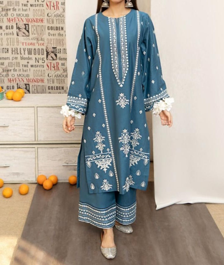 Grace S658-Embroidered 3PC Lawn with Printed munar dupatta.