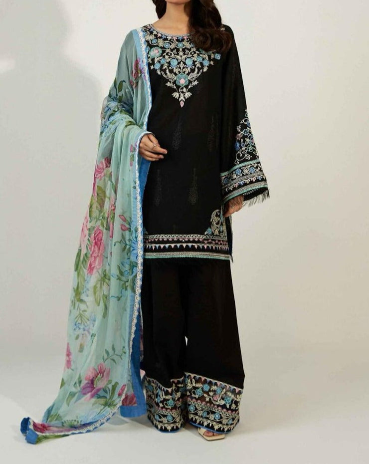 Grace S650-Embroidered 3pc lawn dress with Printed munar dupatta.