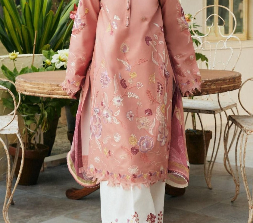 Grace S684- Embroidered 3pc lawn dress with Digital Printed Munar dupatta.