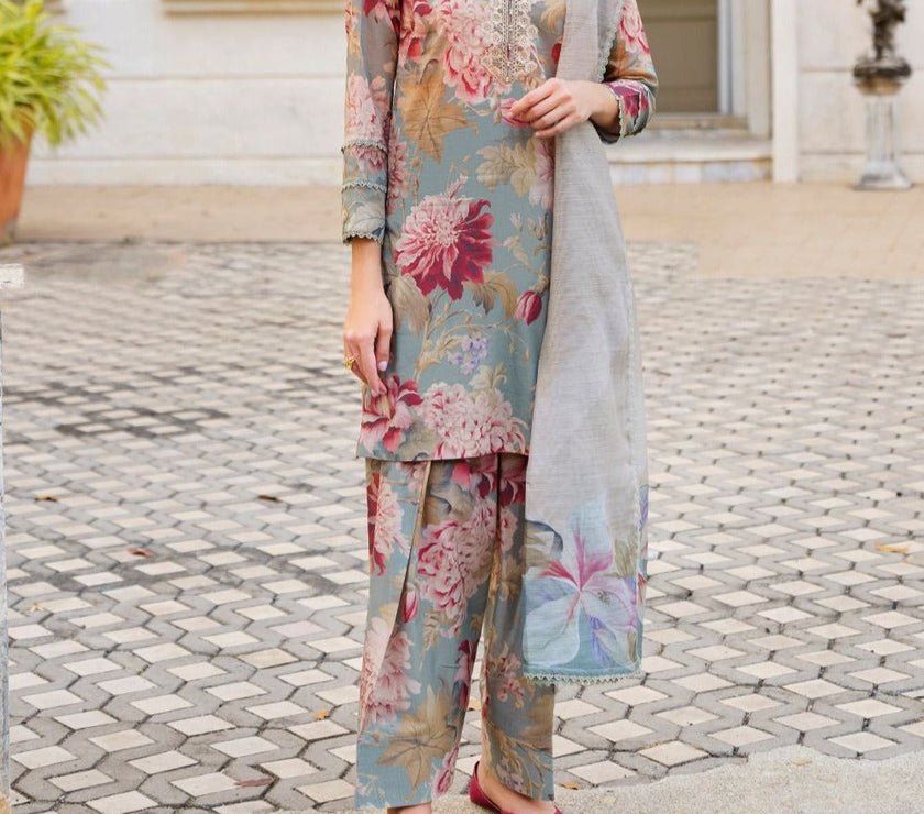 Grace S700-Digital Printed 3pc printed lawn dress with Digital Printed lawn dupatta.