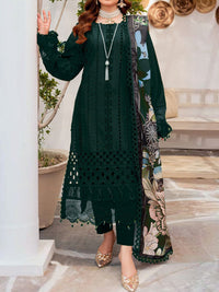 Grace S698-Embroidered 3pc Chickan  lawn dress with Printed munar dupatta.