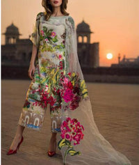 Grace S773-Embroidered 3pc Lawn dress with Embroidered Munar duppata.