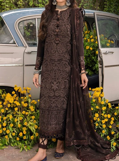 Grace S751-Embroidered 3pc lawn dress with Embroidered organza dupatta.