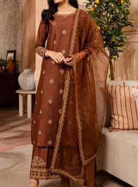 Grace S753-Embroidered 3pc lawn dress with Embroidered Munar dupatta.