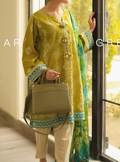 Grace S754-Embroidered 3pc lawn dress with Embroidered Munar dupatta.