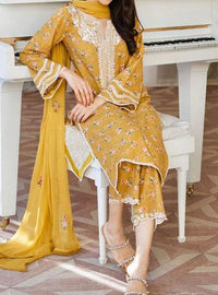 Grace S755-Digital Printed 3pc Lawn dress with Embroidered Munar dupatta.