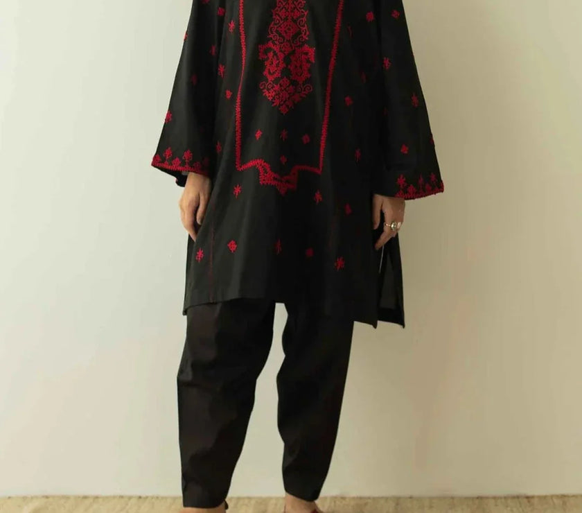 Grace W450-Embroidered 2pc khaddar dress