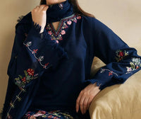 Grace W525- Embroidered 3pc marina dress with Embroidered marina Shawl.