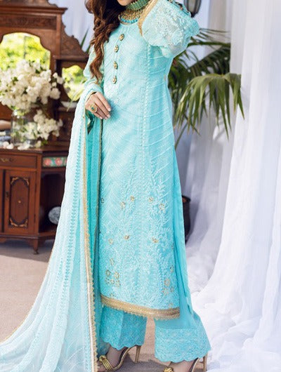 Ainaa – Embroidered Silk Net Unstitched 3Pc Suit