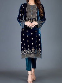 Grace S234 - Embroidered Velvet Shirt.