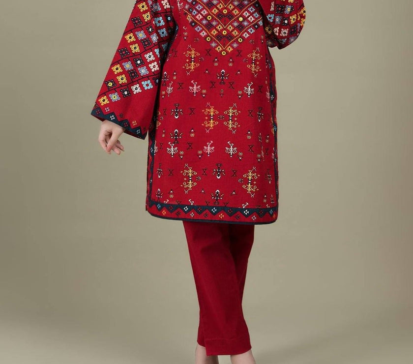 Grace W429-Embroidered 2pc khaddar dress