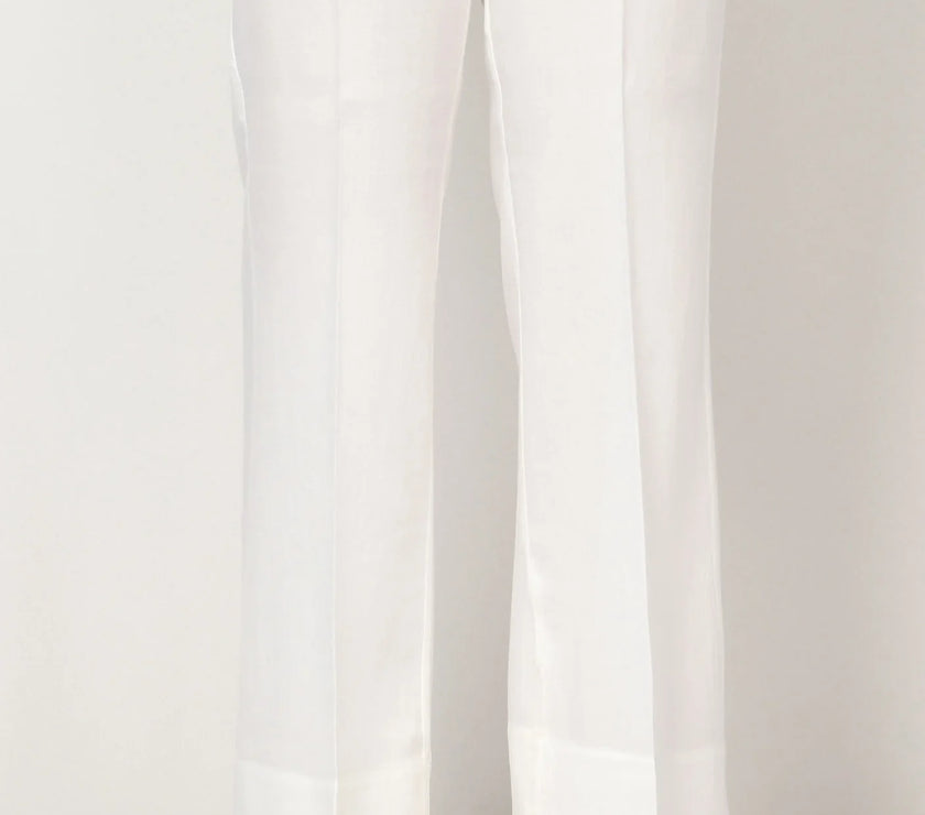 Grace S787-Unstitched Cotton Trouser - White