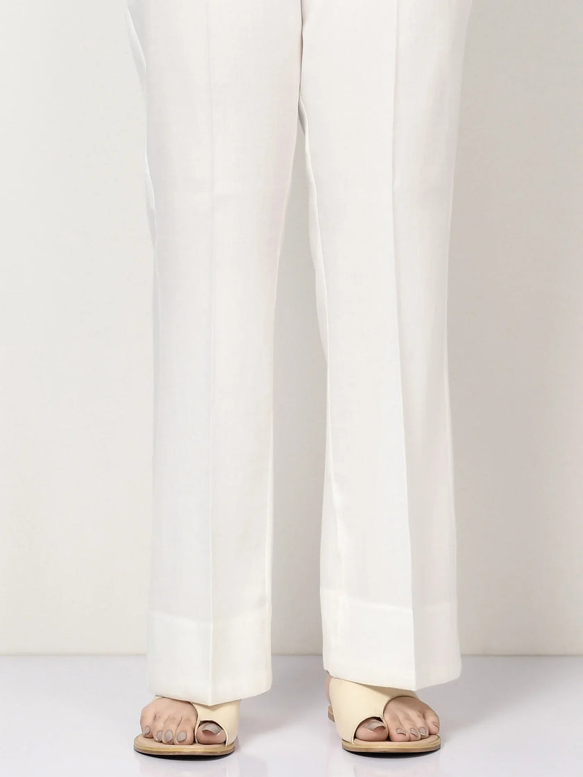 Grace S787-Unstitched Cotton Trouser - White