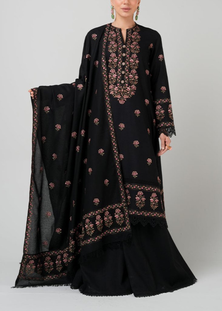 Grace W545-Embroidered 3pc marina dress with Embroidered Marina shawl.