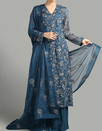 Grace S641-Embroidered 3pc lawn dress with Embroidered chiffon dupatta.