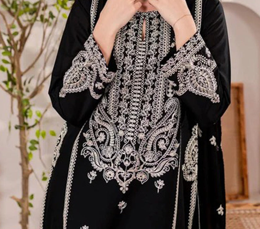 Grace S539-Embroidered 3pc lawn dress with embroidered chiffon dupatta.