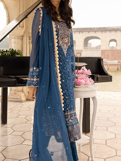 Merakish Luxury– Chiffon Embroidered Unstitched 3pc Suit