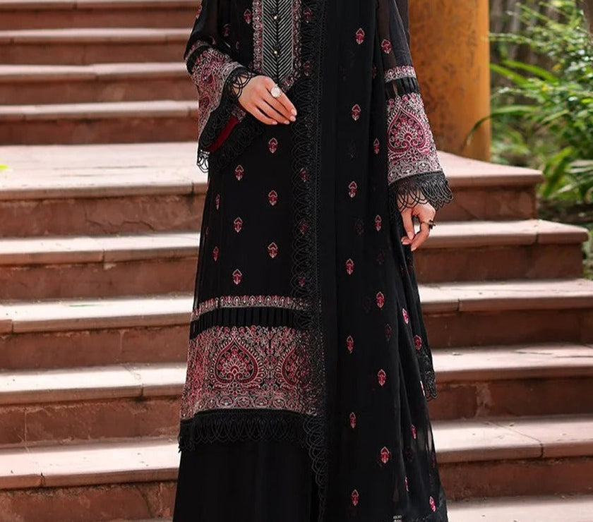 Grace S472-Embroidered 3pc lawn dress with embroidered chiffon dupatta.