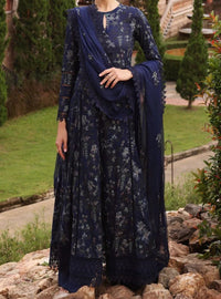 Grace S463-Embroidered 3pc lawn dress with embroidered chiffon dupatta.