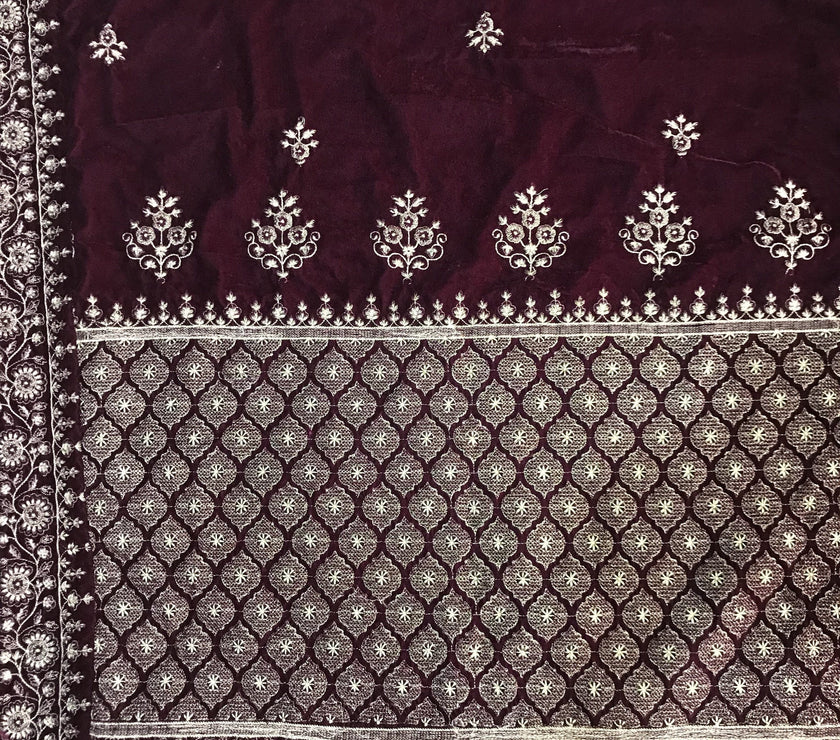 Sarinnah Premium 86-Embroided Fine quality Velvet shawl. - gracestore.pk