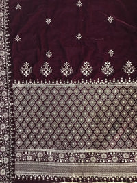 Sarinnah Premium 86-Embroided Fine quality Velvet shawl. - gracestore.pk